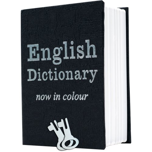 Lock Box with Key, Diversion Book Safe (Portable Safe Box, Great for Traveling, Store Money, Jewelry, and Passport) by Stalwart, Dictionary - 3 x 4 in