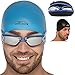 SWIM ELITE Mirrored Swimming Goggles for Men and Women + Exclusive Swim Cap & Protective Case (Mirrored White)