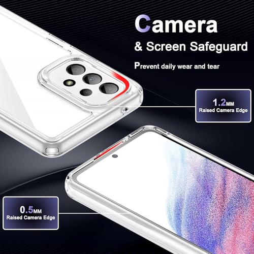 Image of Case for Samsung Galaxy A53, Military Grade Drop Protection Phone Case, Yellowing Resistant, Anti-Scratch Hard PC Back, Shockproof Hard Ultra-Thin Protective Cover, Clear