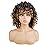 AIDUSA Short Loose Curly Wigs for Black Women Ombre Blonde Wig for Black Women Curly Wig Afro Wigs Synthetic Wig with Bangs Half Wigs for Women Soft Hair Blonde (T30 Black to Light Brown)