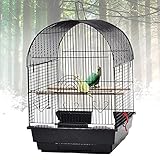 ✨ ♥ [Rostfrei] Der robuste Griff befindet sich oben auf Vogelvoliere, die vertikalen Stangen an der Vordertür bieten mehr Sicherheit und der Abstand zwischen den Eisenstangen beträgt 1 cm, um zu verhindern, dass Vögel an der Seite des Käfigs hängen bleiben.