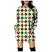 Pianshanzi Robe de Noël pour femme avec imprimé bloc de couleurs et poche - Pull à capuche - Manches mi-longues - Robe de soirée chic, vert, XXL
