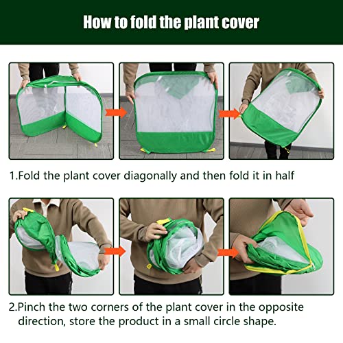 2 Pcs Pop Up Mesh Plant Cover, Weatherproof Pop-Net Portable Protective Enclosure With Skylight Net Cage Plant Protector For Fruits Vegetables Seedlings, 4 Ground Stakes For Fixing (24 × 24 × 24 In) #TOP5