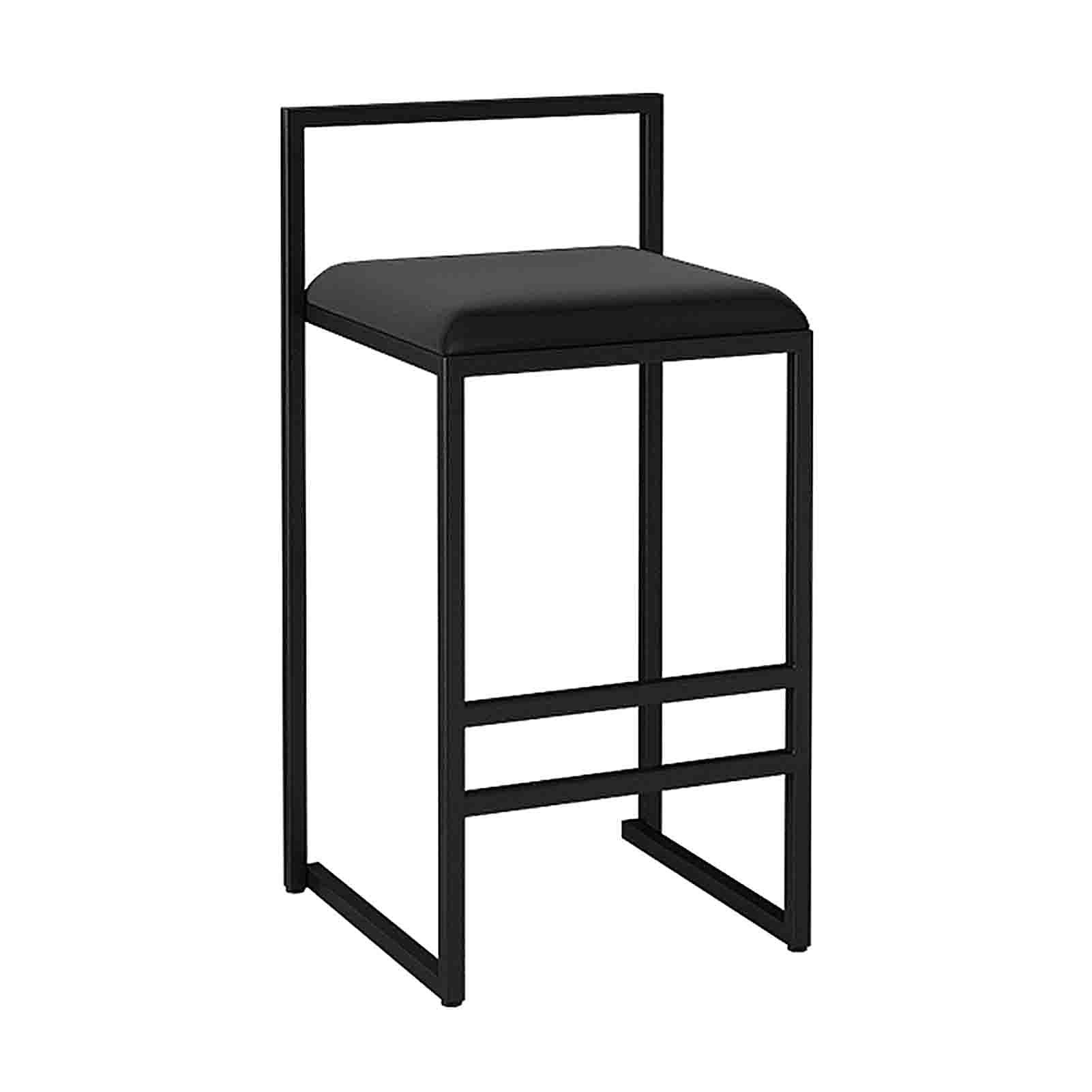 Tabourets de bar velours noir chaise haute cuisine maison avec repose-pieds