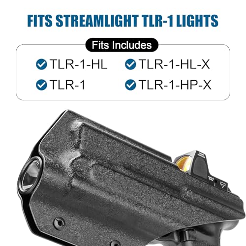 Kydex Holster Fit Glock 19 19X 23 32 45 w/TLR1-Optic Cut IWB Holster for G19 G19X G23 G32 G45 with Streamlight TLR-1/TLR-1 HL/TLR-1 HL-X, Adj. Cant,Adj. Retention, Fit 1.5 & 1.75\'\' Wide Belt
