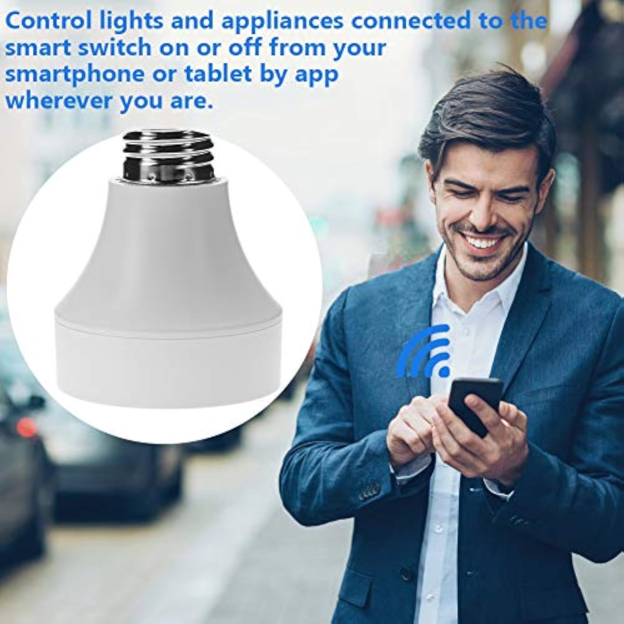 Set of 2 Bulb Socket Adapters with Wireless Light Switch Kit