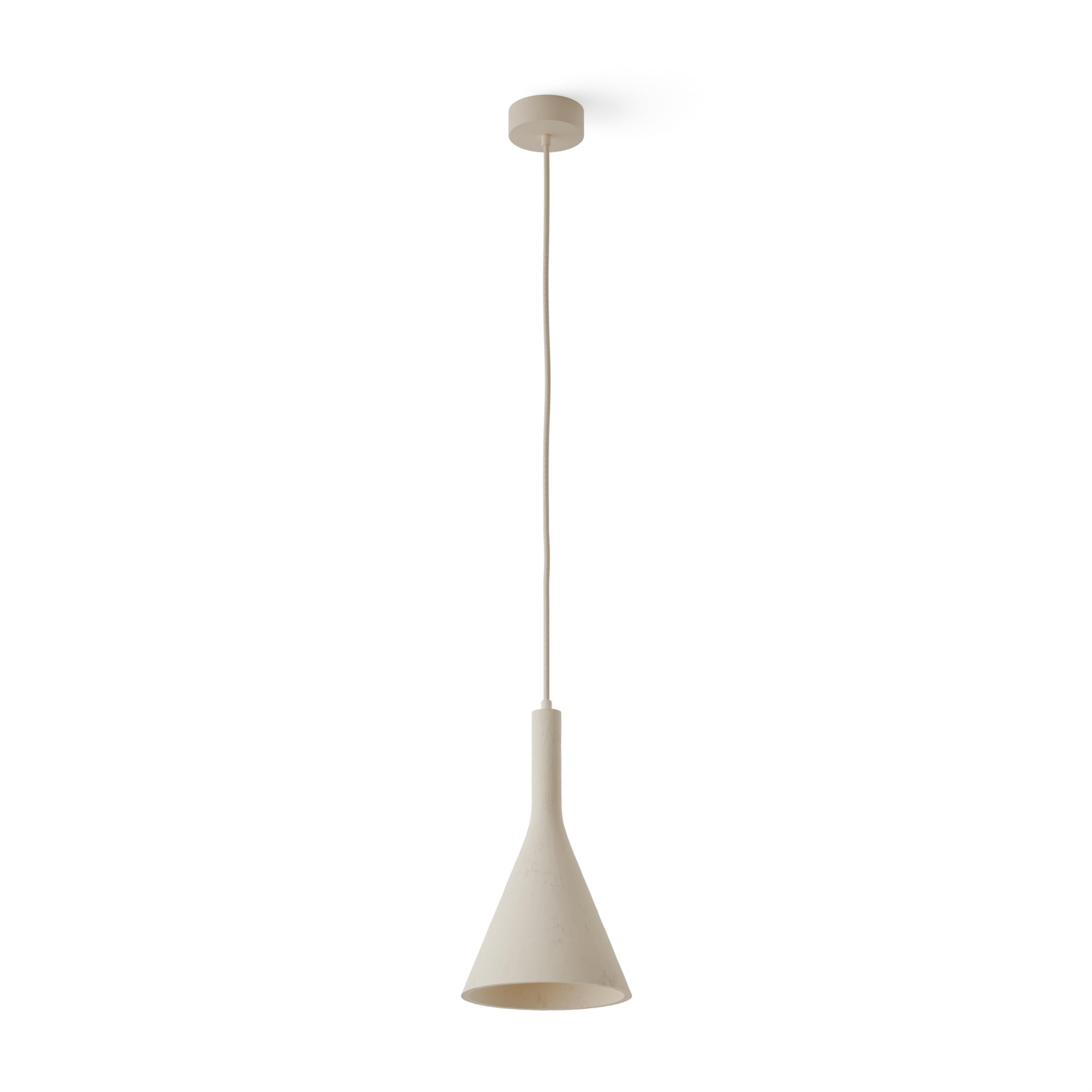 Sulion - Lámpara de Techo CALA Beige con Casquillo E27 | Iluminación Industrial Minimalista | Regulable en Altura | Bombilla No Incluida