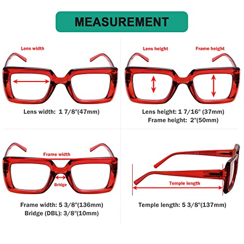 Image of Eyekepper Reading Glasses, Readers for Women, 2.25 Red Stylish