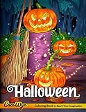 Halloween Coloring Book: Adults Coloring Book With Halloween Themed Witch Boo Pumpkin For Stress...