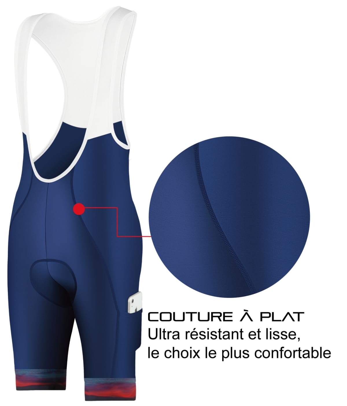 CEROTIPOLAR Cuissard Vélo Homme à Bretelles Longue Distance Gravel Pad Gel Agis Shield 120g/m² UPF50+