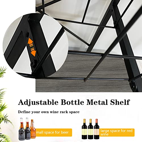 Small Bakers Racks For Kitchens With Storage, Wine Storage Liquor Cabinet Freestanding Floor Wine Stand Table For Storage, Home Wood Metal Industrial Tall Coffee Wine Rack Cabinet Standing Furniture #TOP5