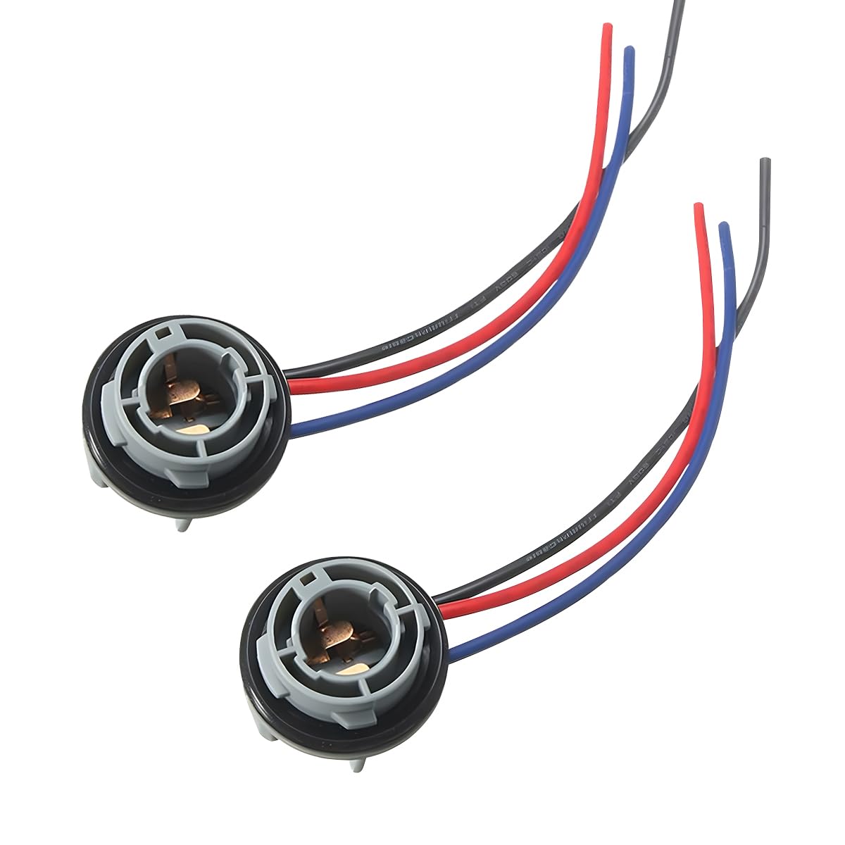 ZIMISI 1157 LED Bulb Socket Plug, Plastic Waterproof Turn Signal/Brake/Tail Light Socket Wiring Harness, Universal Automotive Base Plug Connector Accessories for Most Cars, Trucks, SUVs (2PCS)