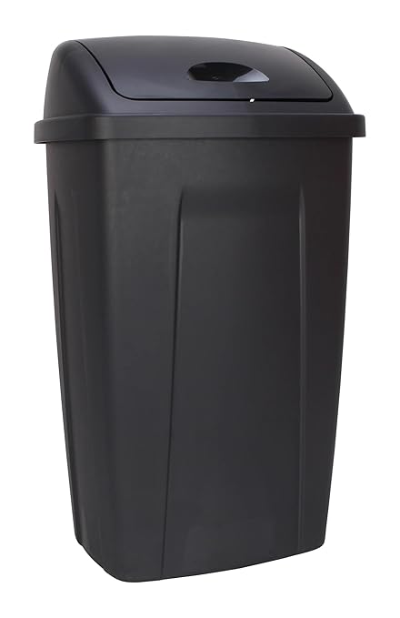 Cubo de Basura Plástico de 13 Galones con Tapa Oscilante, Negro miniatura 6