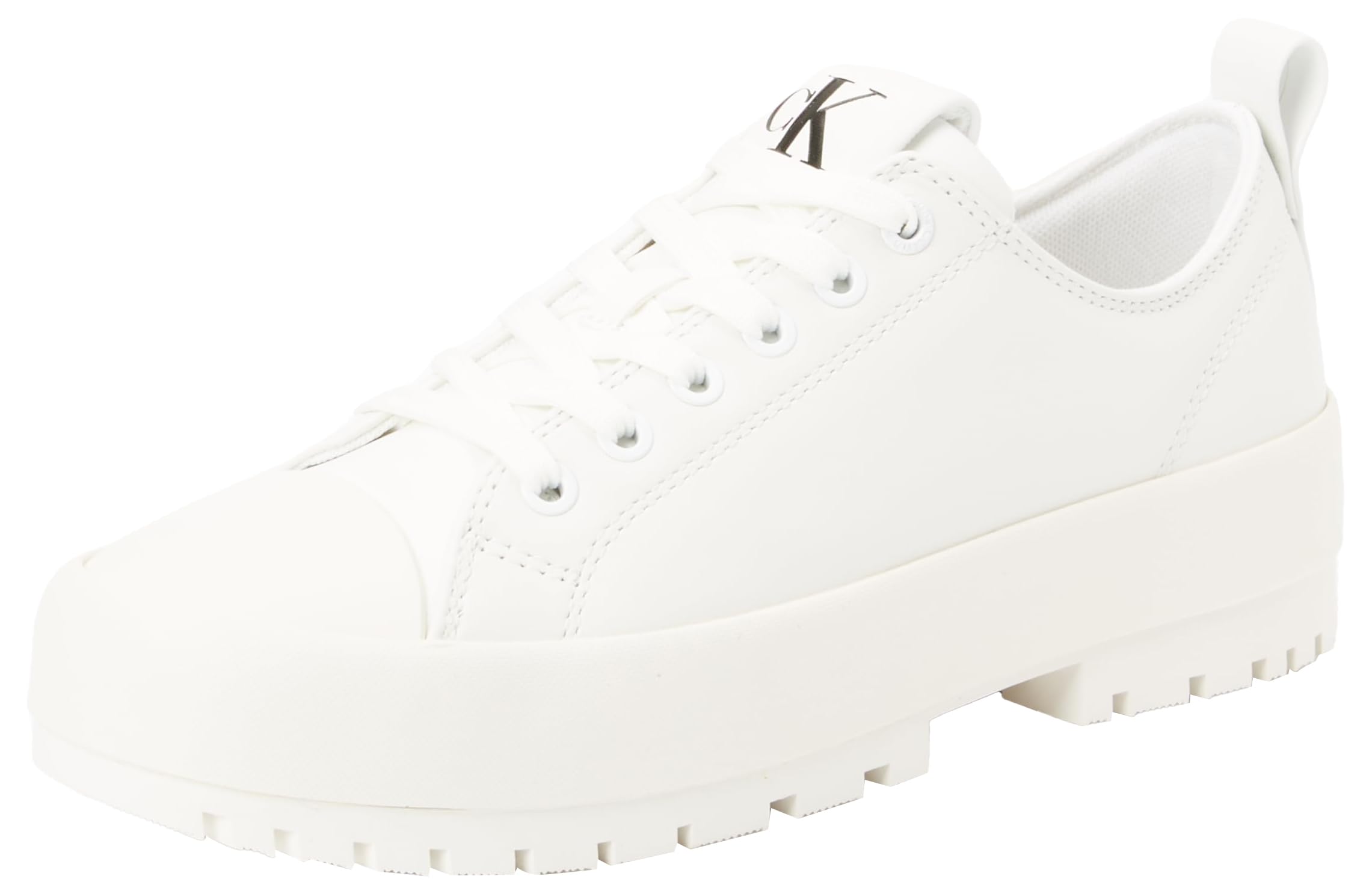 Calvin Klein Women’s Low Top Nappa Hybrid Trainers, White (Bright White), 6