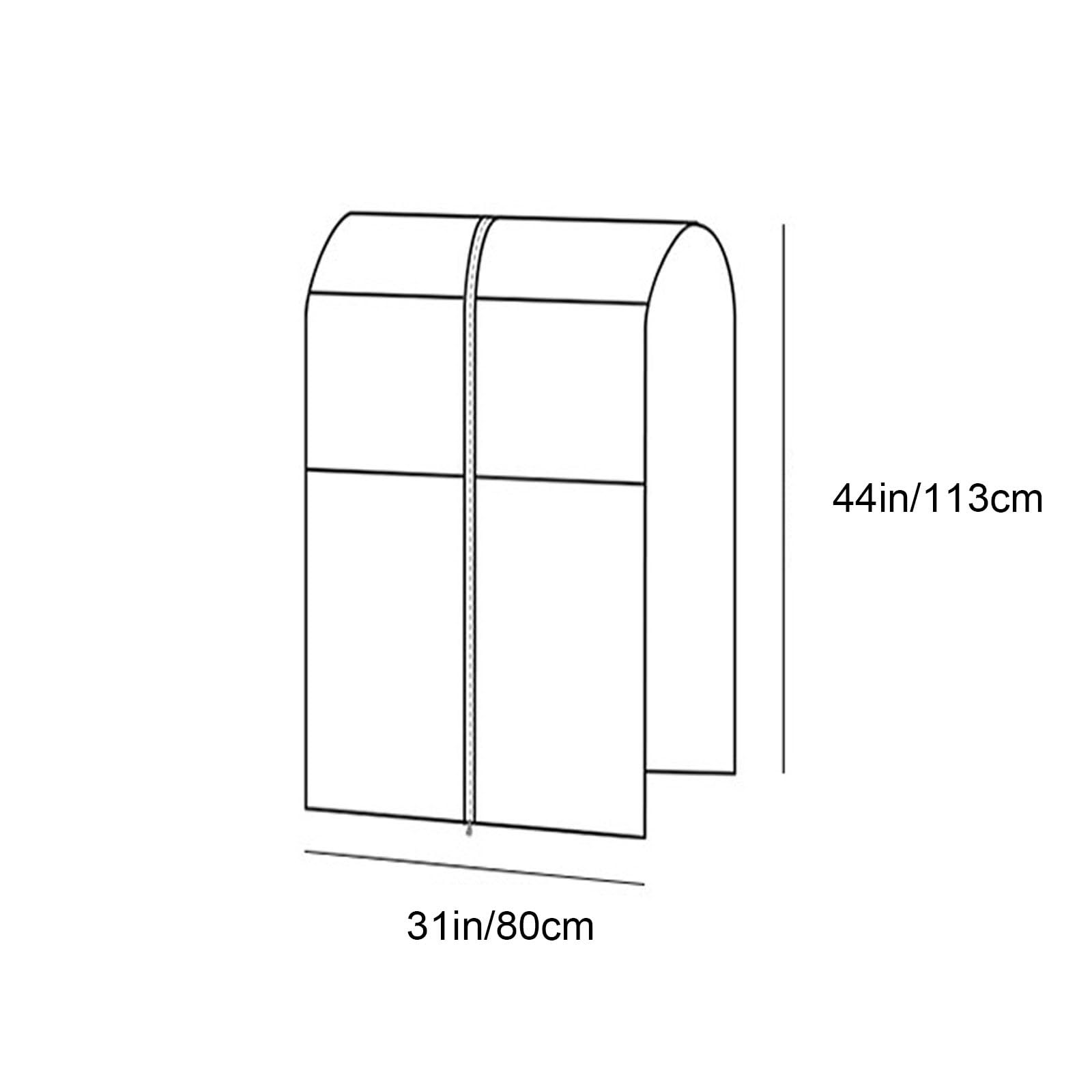 Funda Ropa Armario Transparente, Funda Ropa con Cremallera Completa, Tela de Satén, para Abrigos, Vestidos Largos, para Organizar tu Armario(White,31x44in/80x113cm)