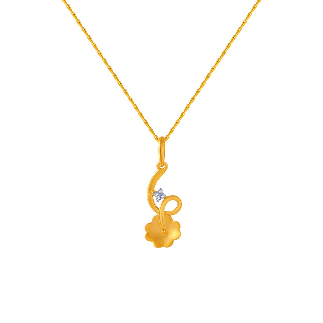 p.c. chandra jewellers 14k (585) Yellow Gold and American Diamond Pendant for Women-picture-32