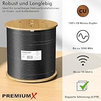 Premium X CAT 7 Outdoor Netzwerkkabel 250m – 10 Gbit/s Erdkabel Datenkabel Ethernetkabel LAN Kabel für Außen S/FTP AWG23/1 Verlegekabel - reines Kupfer - schwarz – Ansicht 3