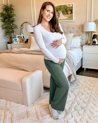 Image of G4Free Women's Maternity BareFeel Wide Leg Yoga Pants