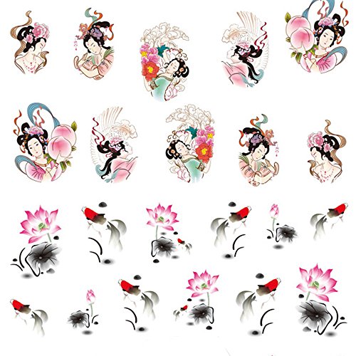 Vococal® 50 Blatt DIY Wassertransfer Maniküre Nagelsticker - Nagelaufkleber Nail Abziehbild Dekoration Kunst… – Bild 4
