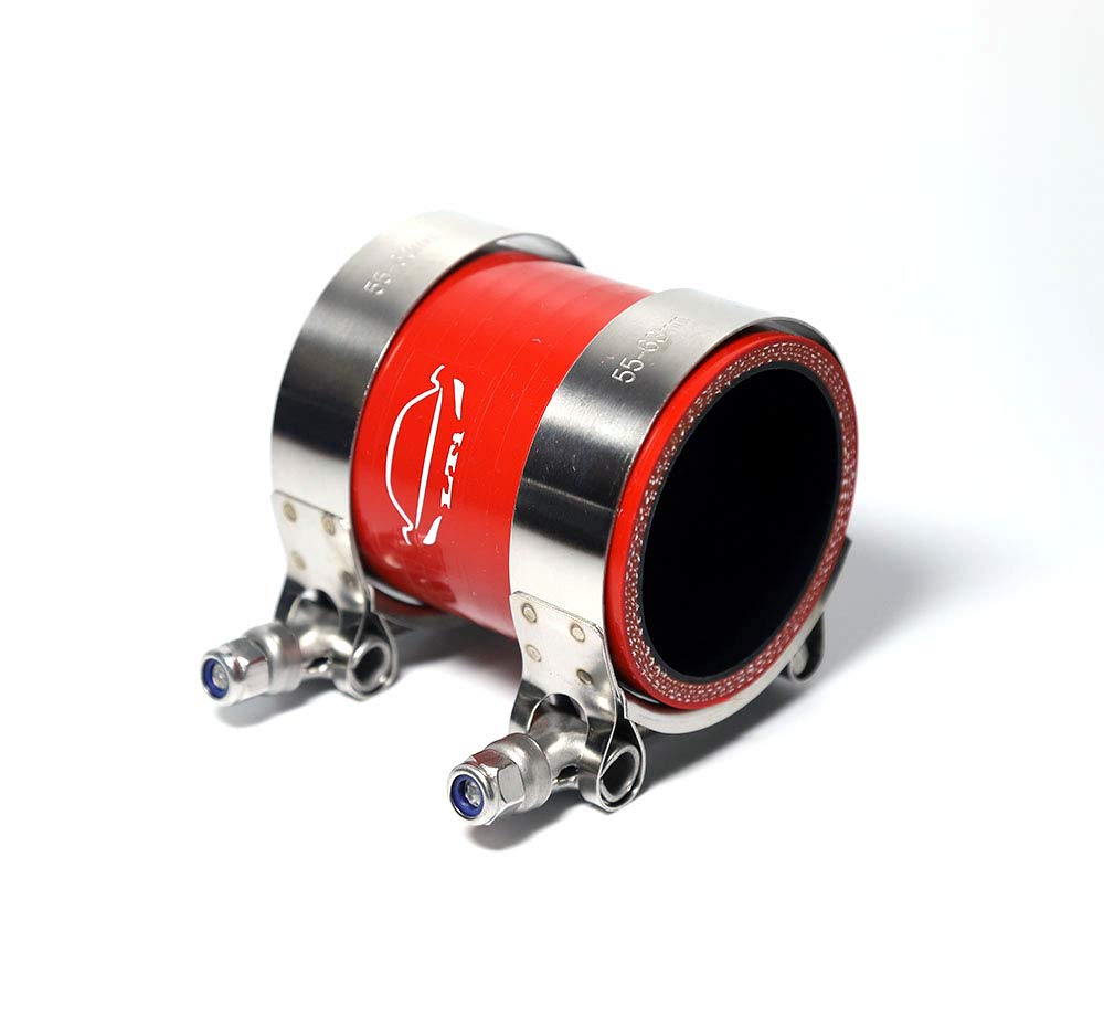 4-Ply Reinforced 4" ID Straight Silicone Coupler Hose With T-Bolt Clamp – Black, 3" Length, LTI