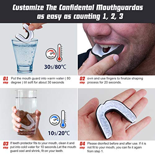 Vanmor Sports Mouth Guard, 6 Pack Youth Mouthguard For Youth Adults Double Colored Gum Shield With Case For Football Basketball Boxing Mma Hockey, Moldable Kids Mouthpiece For Lacrosse Rugby Taekwondo #TOP3