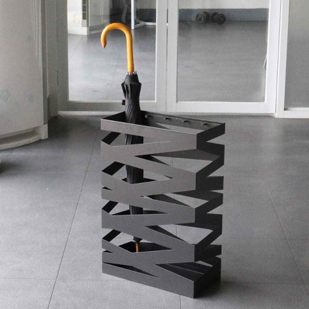 Resistente DiseñO Bastidores De Soporte De Paraguas De Metal, Soporte De Paraguas De Alta Capacidad Dorado for Bastones Bastones, Estante De Almacenamiento De Oficina En Casa Alta Durabilidad(B-black)