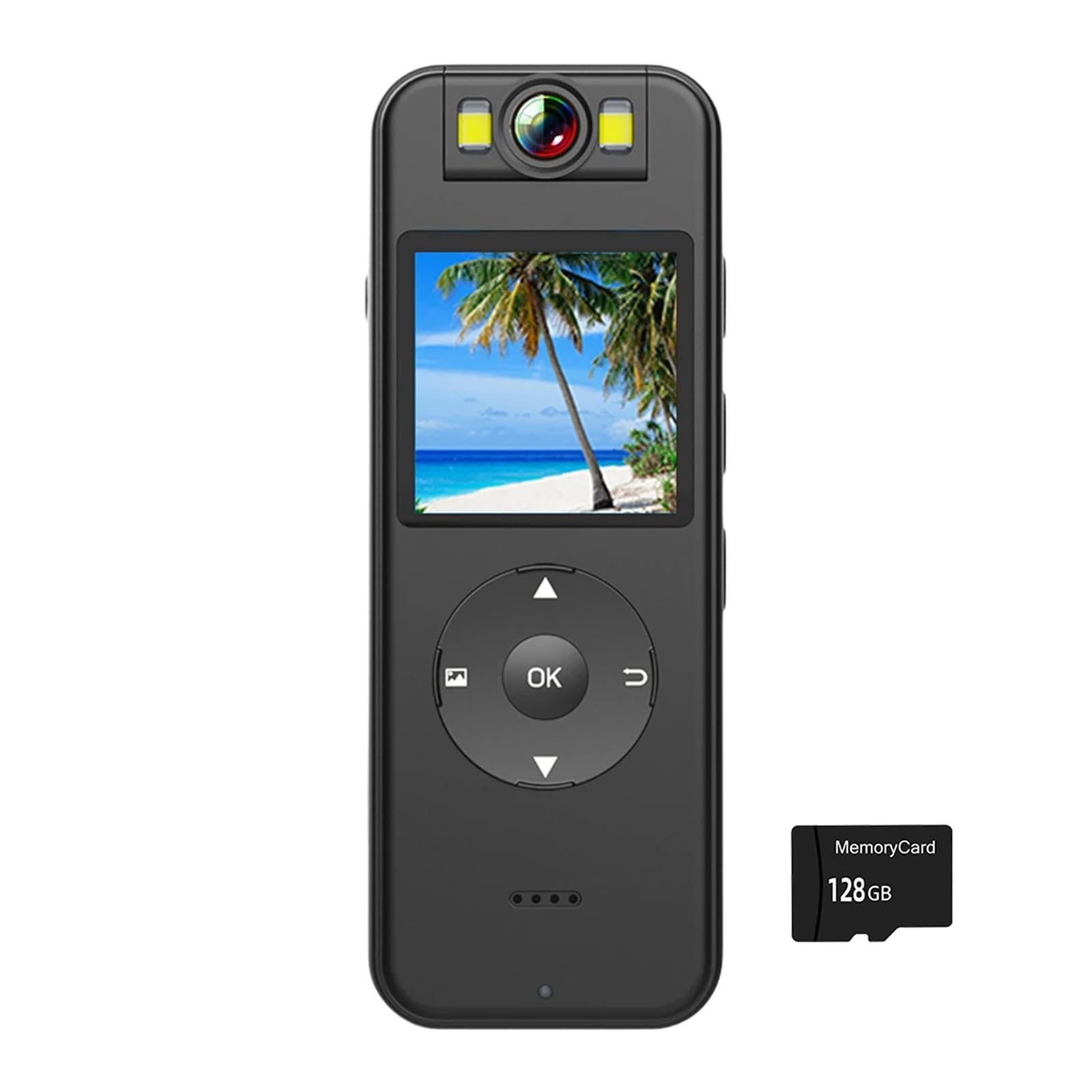 CVFRDD 4K HD Mini DV Sports Camera Law Enforcement Recorder 180 ° Rotatable Len Body Camera With Back Clip Wireless Video Recorder(128G TF Card)
