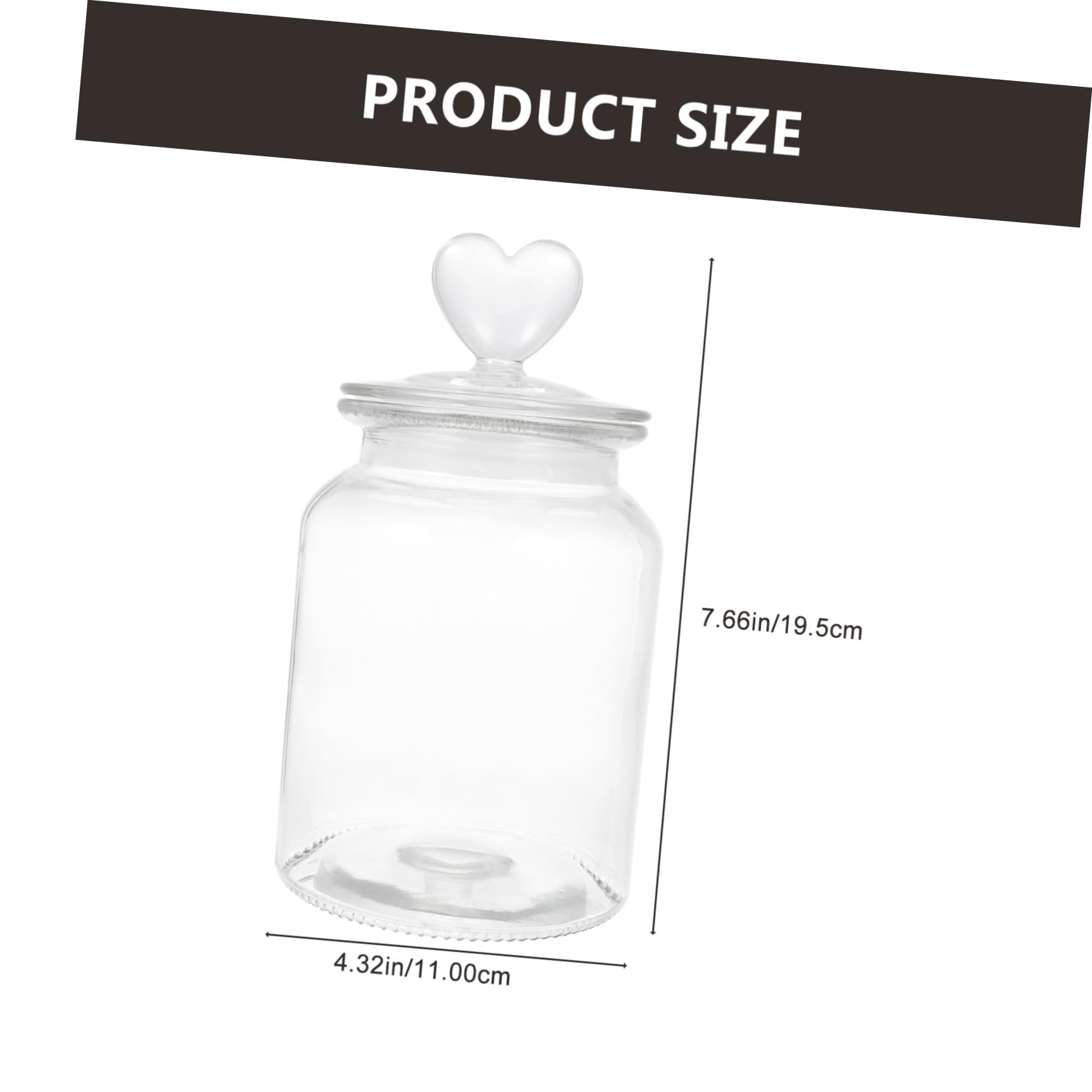 Hohopeti Herzförmiges Glas 950ml Vorratsglas mit Deckel für Trockenfrüchte