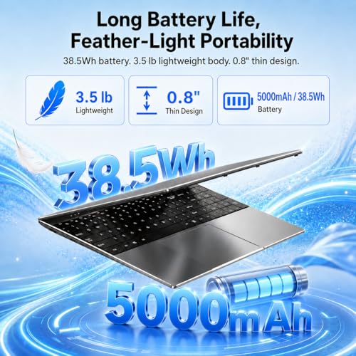 Image of 2026 Laptops Computer,15.6 inch Windows 11 Pro Laptop with Office 365 included,16GB RAM 512GB SSD,Intel Pentium Process,6H Battery,Mini HDMI,cam|Mic,Portable Thin Lap Top for College Student Business Work
