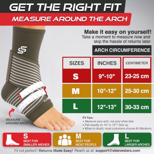 Image of Sleeve Stars Ankle Brace for Women & Men, Ankle Wrap for Sprain, Compression Sleeve for Plantar Fasciitis Relief, Easy Customizable Support: w / Removable Strap (Pair /M:10 inch-12 inch /Mocha Brown)