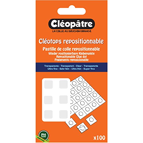 Cléopâtre - Cléotops 100 pastilles de colle transparentes repositionnables