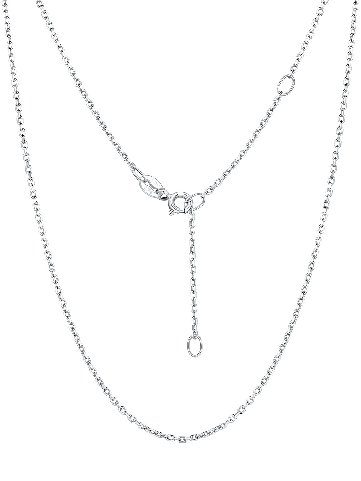 Silvora Collar Plata 925 Mujer Cadena Fina 1,1/1,5mm Apilable con Colgante