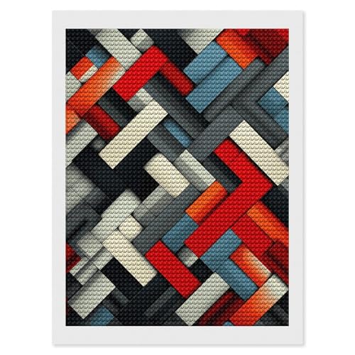 Kit art diamant adulte ELUZZIZUT broderie diamants ronds complets géométriques
