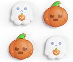 PlayVital Thumb Grip Caps for Nintendo Switch/OLED/Switch Lite, Joystick Caps Analog Cover for Joycon Thumb Grip - Halloween Pumpkin Bat
