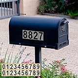 iSYFIX Black Vinyl Numbers Stickers – 2 Sets 3 inch - Premium Decal, Reflective Background, Pre-Spaced for Mailbox, Signs, Window, Door, Cars, Trucks, Home, Business, Address, Indoor & Outdoor