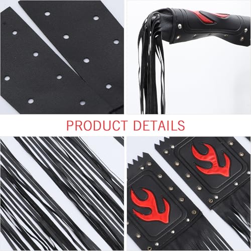 Puños de flecos negros para moto con cubiertas elegantes de manillar 7