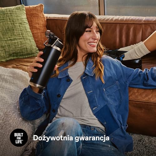 Stanley Wellspring Bottle 0.7L - Zimna Przez 12 Godzin - Zamrożona Przez 40 Godzin - Stal Nierdzewna - Nie Zawiera BPA - Szczelny - Można Myć W Zmywarce - Black 2.0