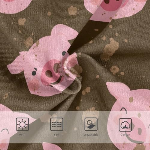 Wusikd Cute Pink Pig Face Girls' Underwear Cotton Brown Girls Briefs Soft Toddler Underwear 2T3