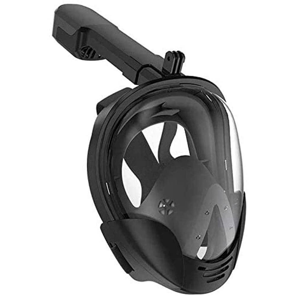 LYEAA Maschera integrale da snorkeling, maschera da nuoto con doppio tubo di respirazione per snorkeling e immersioni, con supporto per fotocamera, set per adulti e bambini
