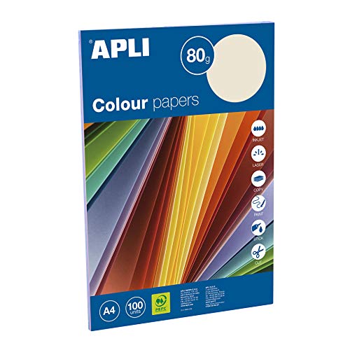 APLI 15278 - farbig sortiertes Papier in PASTEL-Tönen A4 80g 100 Blatt