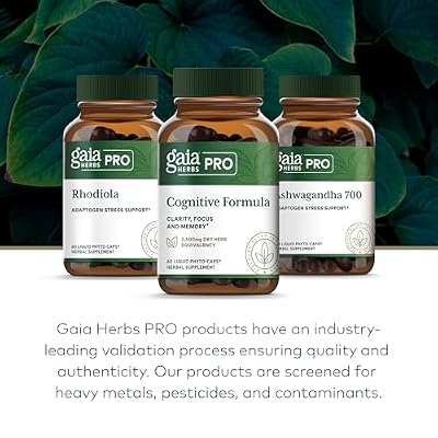 GAIA HERBS PRO Cognitive Formula - Brain Health & Blood Flow Support Supplement* - Circulation Support Supplement* with Fo-TI Root, Ginkgo Leaf, Gotu Kola Leaf - 60 Liquid Phyto-Caps (30 Servings)