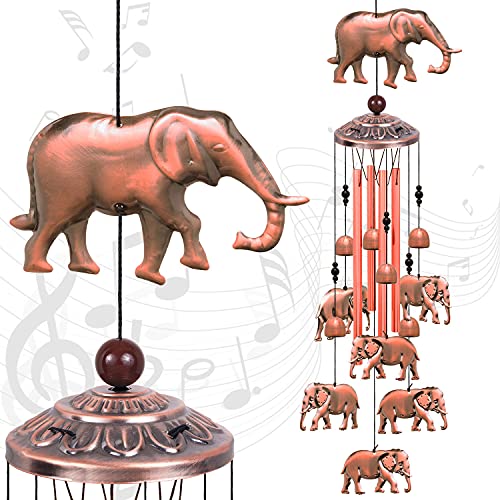 Elephant Wind Chimes, Garden Wind Catcher, Sympathy Wind Chimes Gift, Elephant Music Wind Bells, Elephants Garden Decor For Home, Balconies, Rooms, Indoor/Outdoor Decoration Gifts For Mom #TOP7
