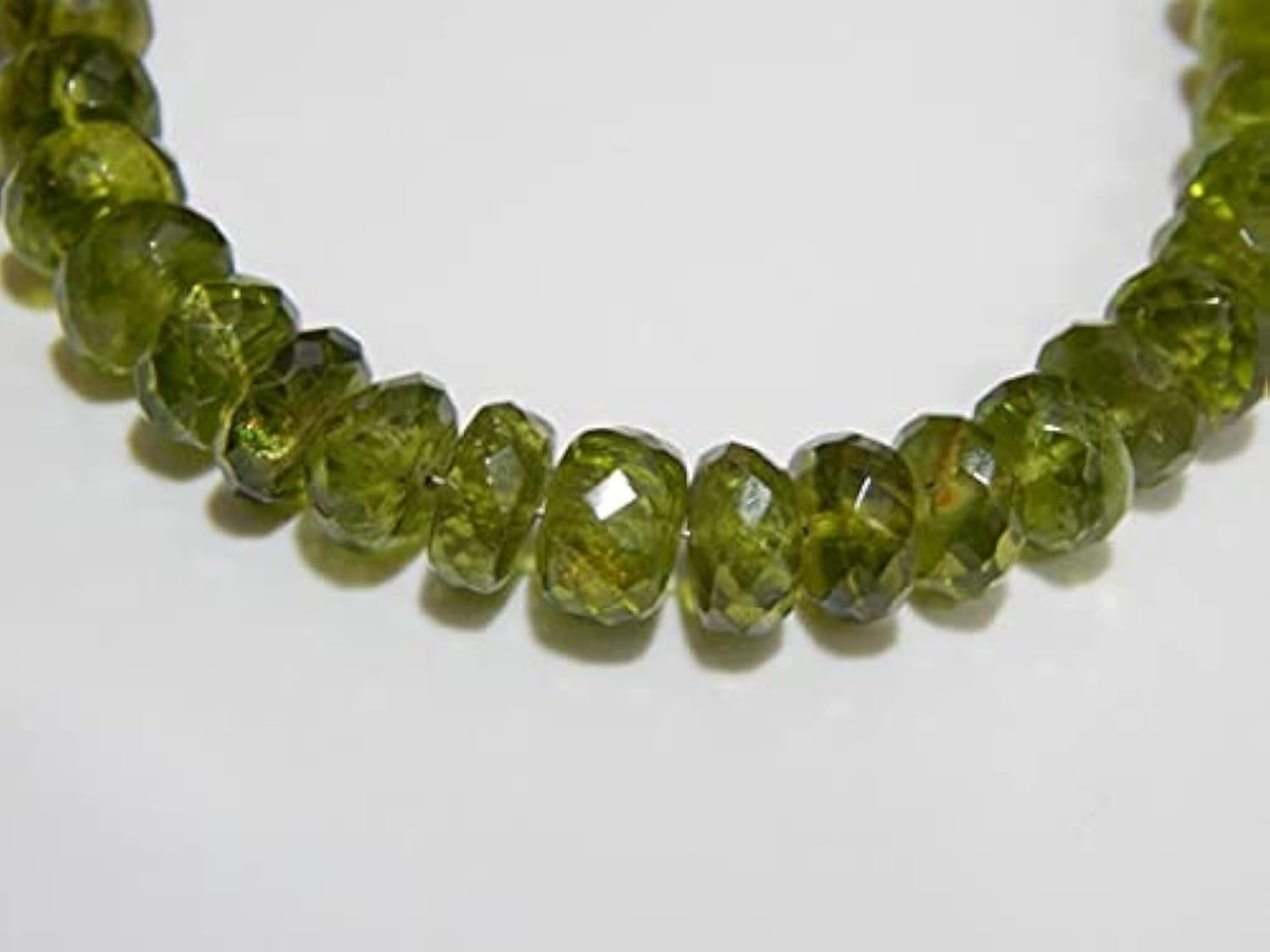 Peridot Faceted Beads en forme de rondelle pour la création de bijoux DIY