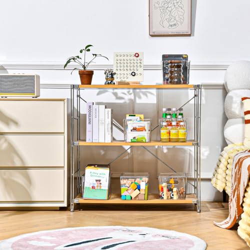 Image of 12 Pack Clear Storage Bins with Lids, 7 Quart Stackable Storage Boxes for Storage and Organization, Plastic Storage Containers with Lids, Plastic Bins with Handles for Office, Bedroom, Study Room
