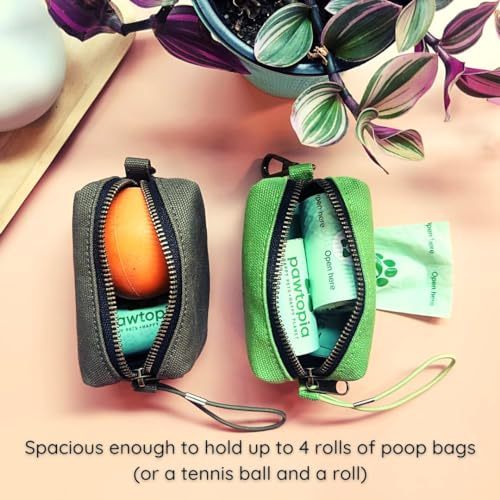 Image of Pawtria Bundle Product of 240 Pet Waste Bags and 1 Canvas Dispenser (Pink), Cat Litter, Vegetable Starches, Eco-friendly Dog Waste Bags, Leak proof, Easy to Open, Give Back, Fabric poop bag holder