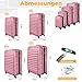 KESSER® 4-TLG. Kofferset Hartschalenkoffer, Reisekoffer 4er-Set S-M-L-XL, Trolley Koffer mit 4 Rollen, ABS Hartschale, Teleskopgriff + Kofferwaage & Gepäckanhänger, Rollkoffer mit Schloss, Rosa