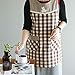 YXDZ Estilo Japonés Algodón A Cuadros Engrosamiento De La Moda Coreana Limpieza De La Cocina Delantal Chaleco Chaleco Vestidos Cintura A Cuadros Color Café
