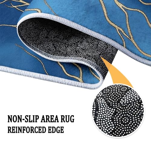 Tapis de chambre bleu doux et résistant pour salle à manger - 8