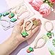 Ipotkitt 7 Stück 7 Stile Kaktus-Thema, PVC-Kunststoff-Becherketten, Kunststoffperlen, runde Perlenketten, tropische Pflanzen, hängende Ornamente für DIY, Basteln, Tassen, Taschen, Dekoration