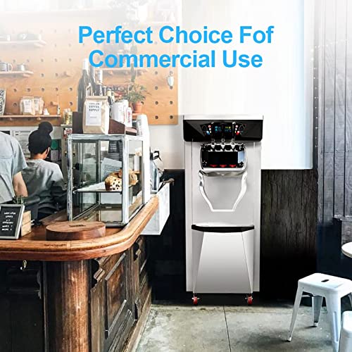 BeFormed 26-32L/h handelsübliche Eismaschine Maschine, 2+1 Aromen Weiche Serve Ice Cream Maker mit Zwei 6L-Hoppern 2,0 l… – Bild 7